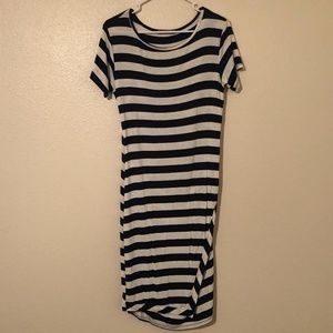 Loveapella Navy and White Striped Dress